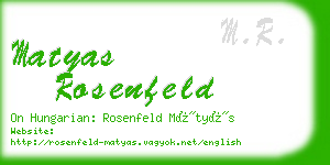 matyas rosenfeld business card
